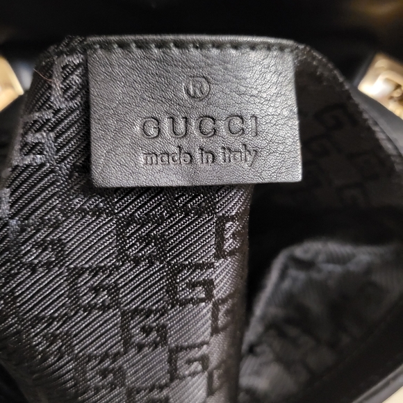 Authenttic Rare vintage Gucci Tom Ford era in black leather with Gold chain bag - Picture 7 of 10